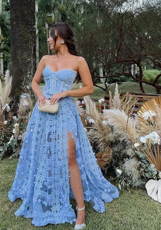 Sweetheart Strapless Blue A-Line Appliques Prom Dresses Evening Party Dress,DP542 Tunics Ceremony elegant Sweetheart Strapless Blue A-Line Appliques Prom Dresses Evening Party Dress,DP542 Tunics Ceremony elegant