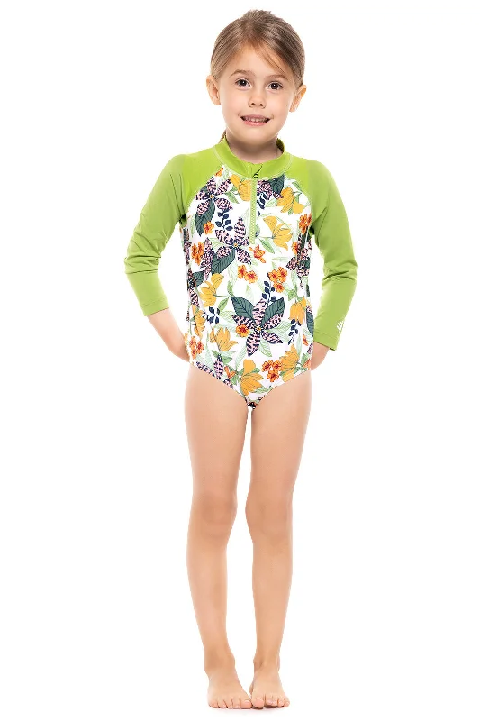 Baby Wave One-Piece Swimsuit | Apricot Crush Floral Paradise Classic Monokini Design Baby Wave One-Piece Swimsuit | Apricot Crush Floral Paradise Classic Monokini Design